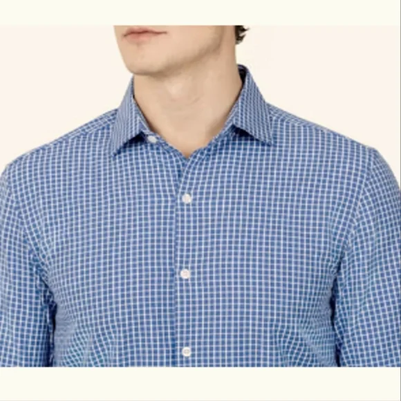 Ministry of Supply Gemini Blue‎ Check Woven Button Down Shirt Size XXL NWT - Picture 3 of 12